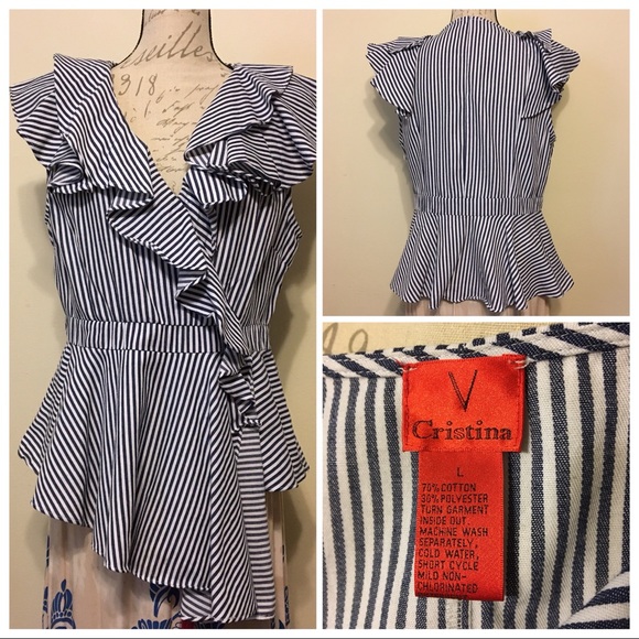 Striped Ruffle blouse - Picture 1 of 1